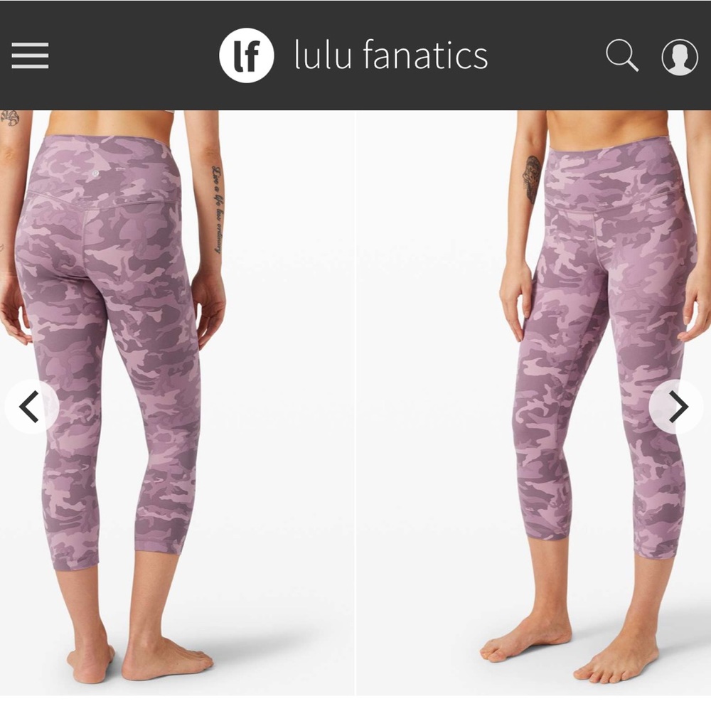 Lululemon Align Crop 21" Sz 6 Incognito Camo Pink Taupe Multi 6121